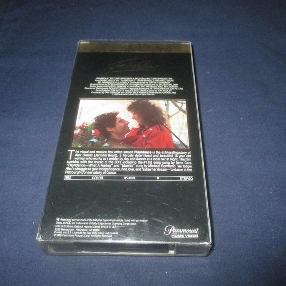 Flashdance (VHS, 1986, Paramount) 75th Anniversary Edition Jennifer Beals - Picture 2 of 10